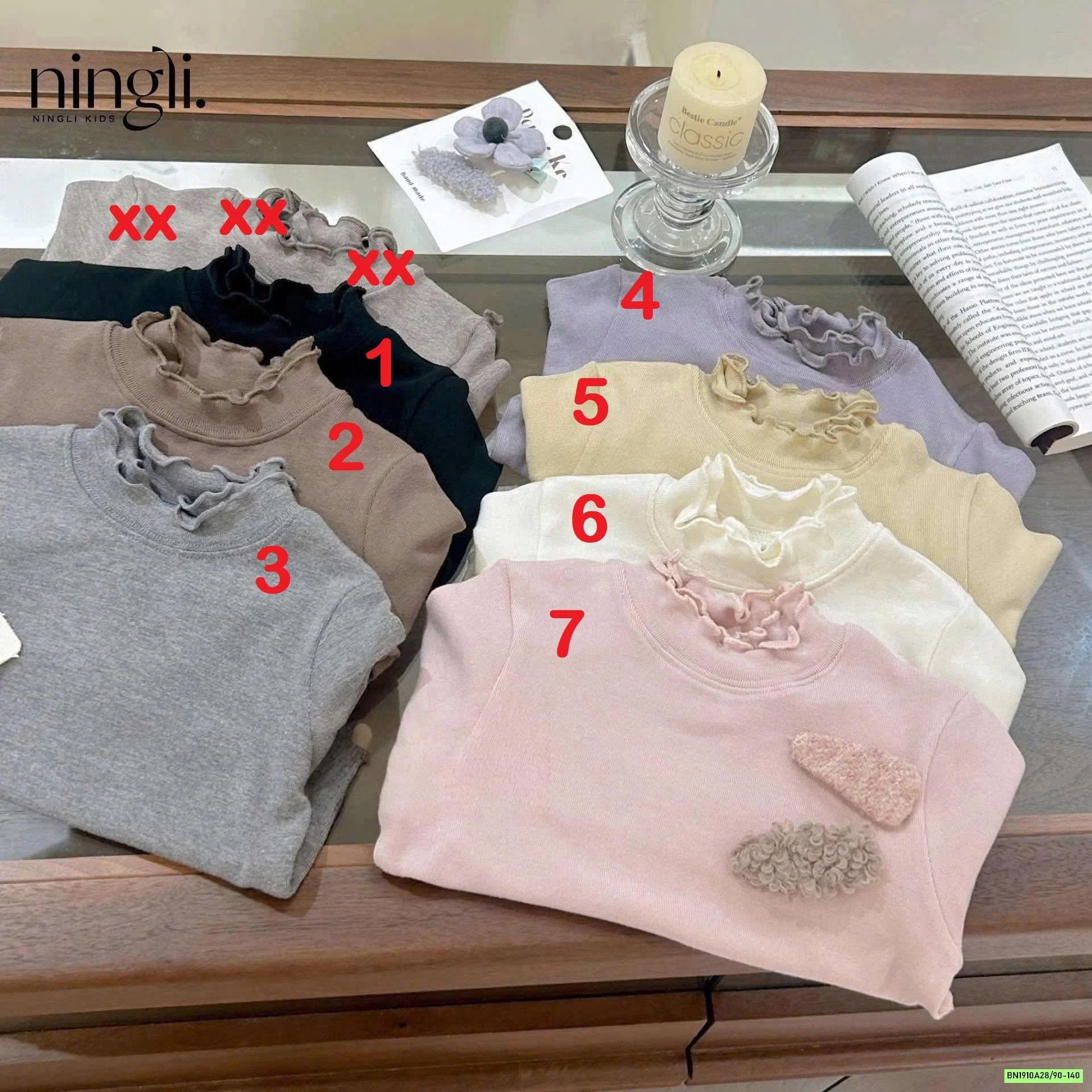 ÁO GIỮ NHIỆT VIỀN BÈO TRƠN MÀU NINGLI