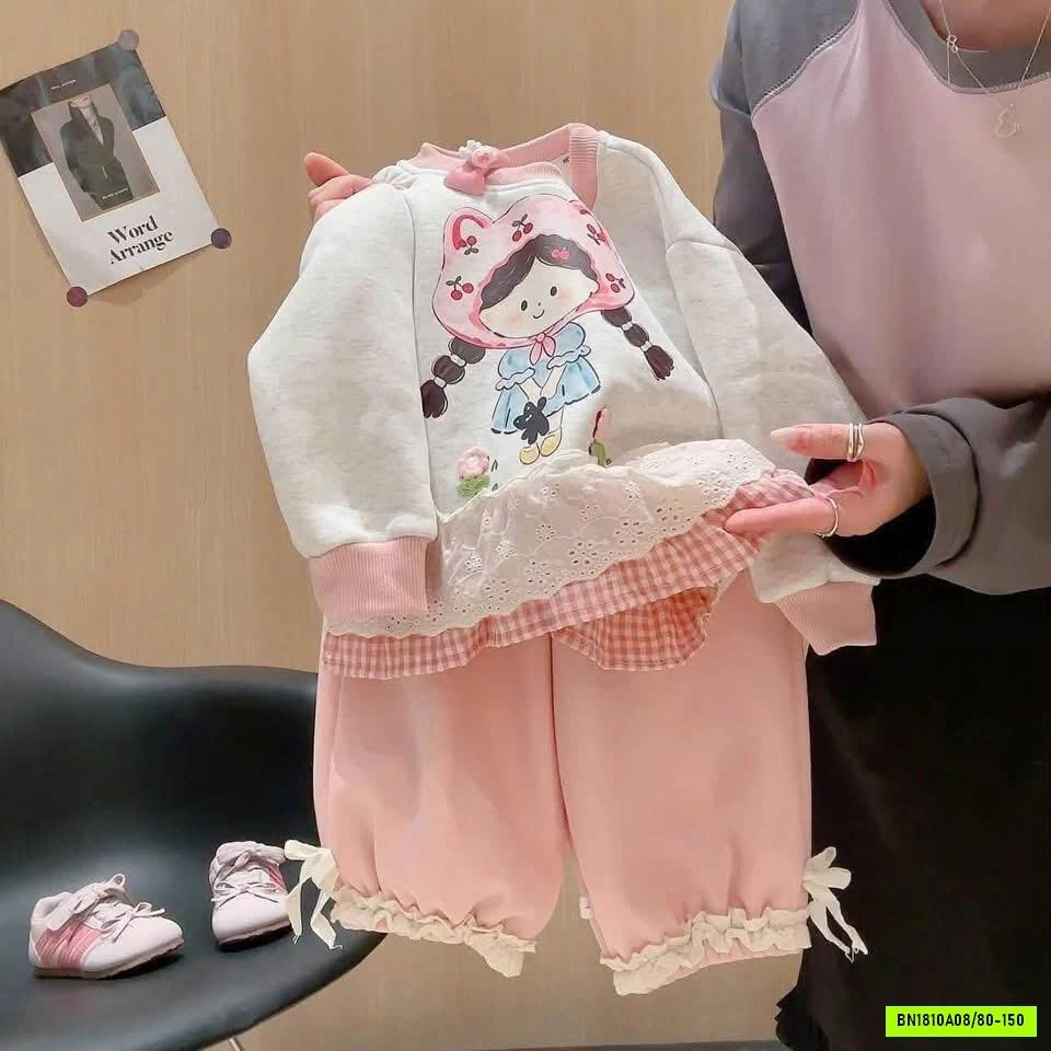 SÉT NỈ LÓT LÔNG BÉ GÁI