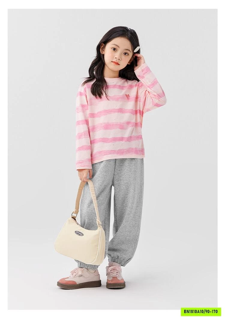 ÁO NỈ HỒNG KẺ NGANG AINI