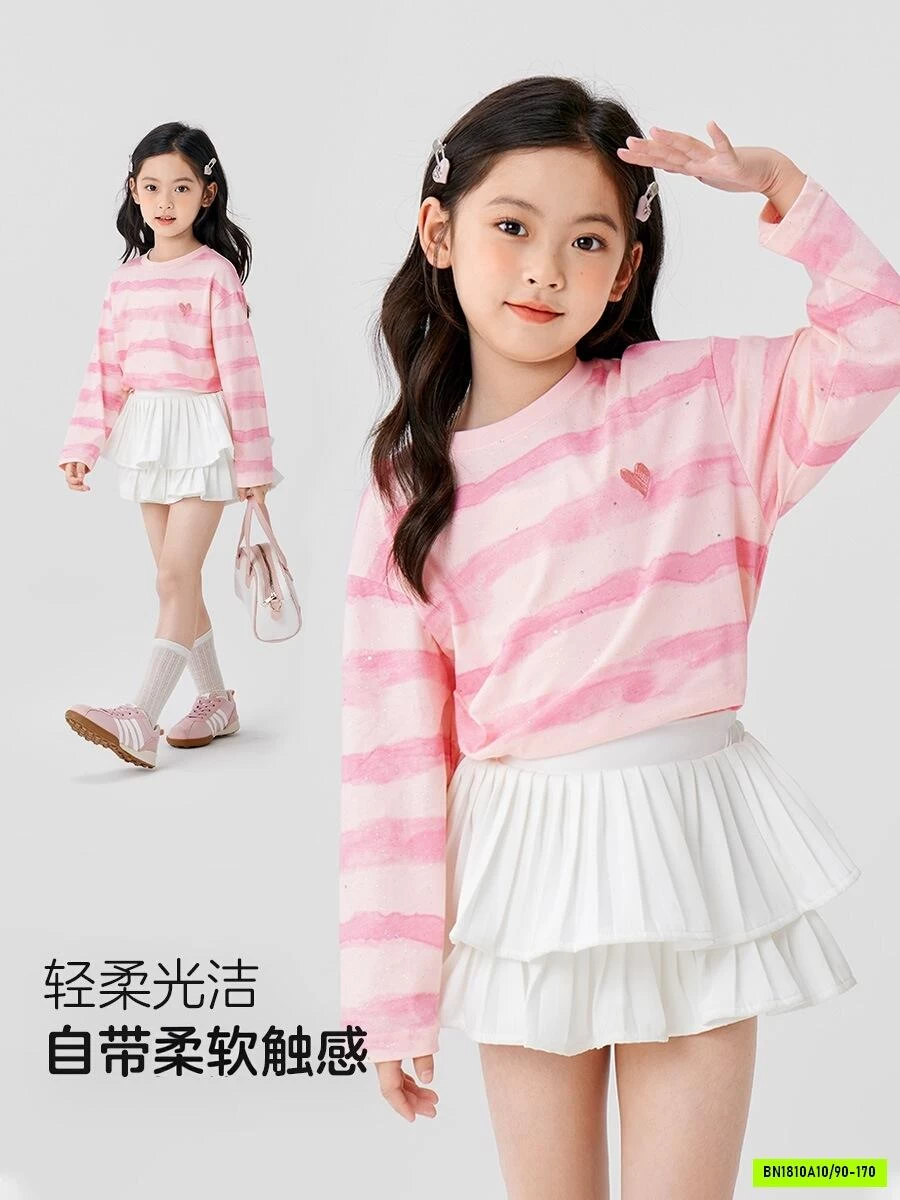 ÁO NỈ HỒNG KẺ NGANG AINI