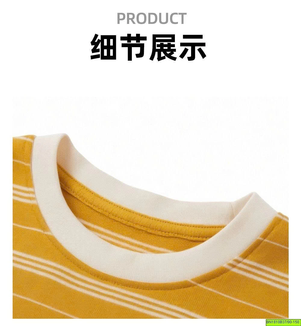 ÁO THUN VÀNG KẺ NGANG TAY NỐI