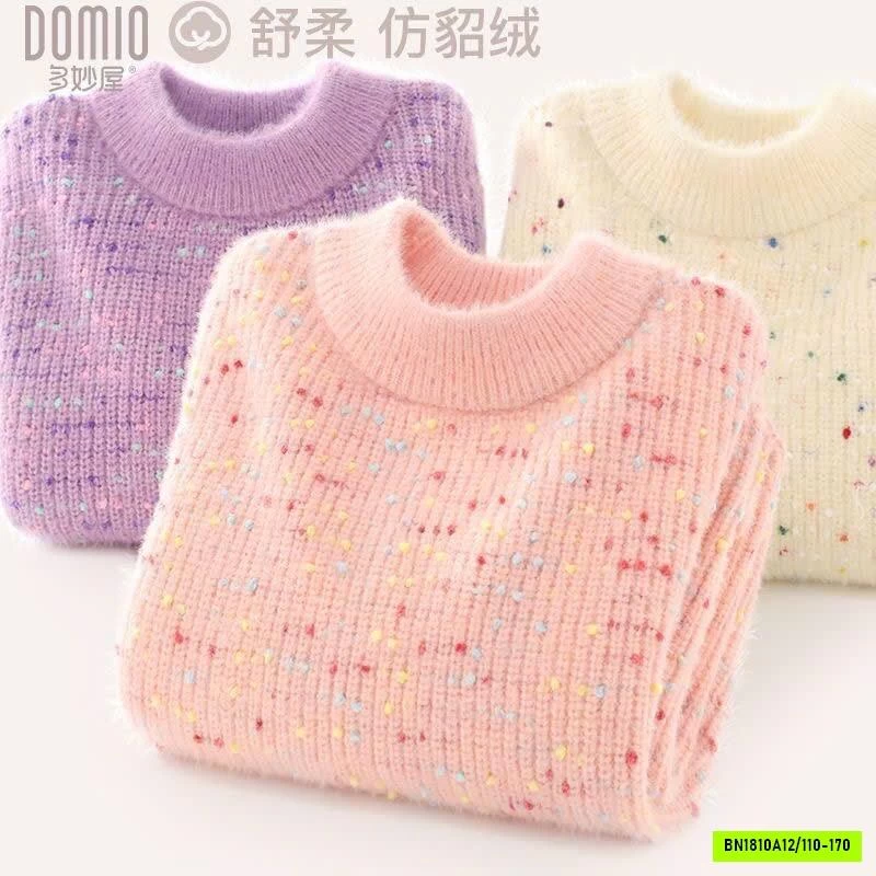 ÁO LEN CHẤM HẠT NHIỀU MÀU CHO BÉ GÁI