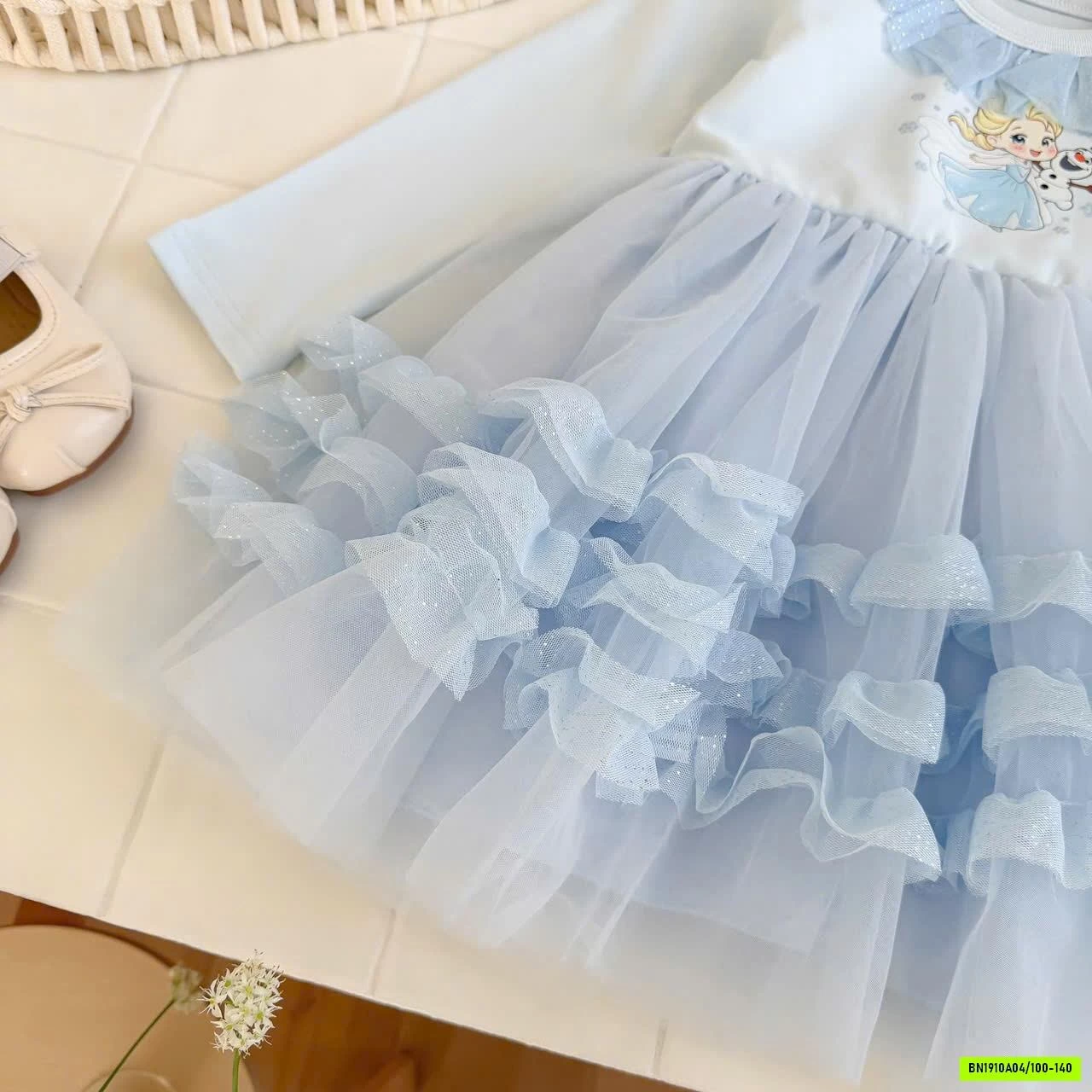 VÁY PHỐI REN BÉ GÁI