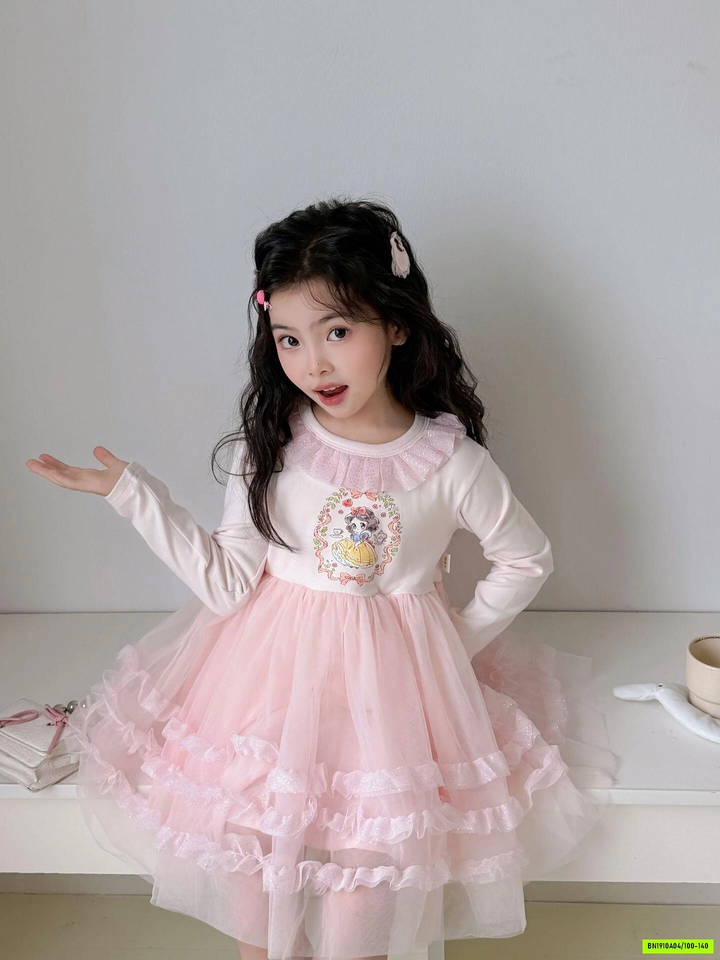 VÁY PHỐI REN BÉ GÁI