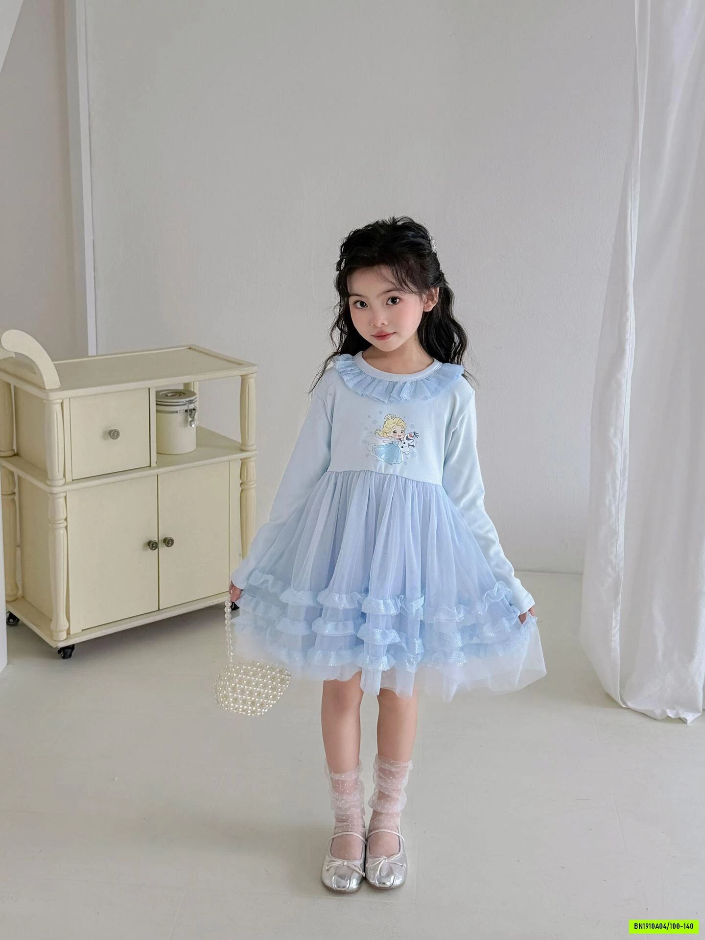 VÁY PHỐI REN BÉ GÁI