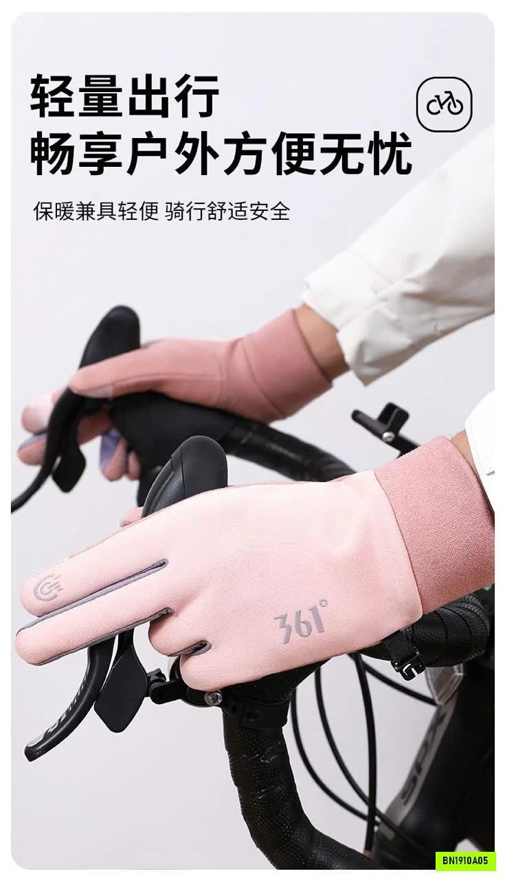 GĂNG TAY GIỮ ẤM 361° LÓT NỈ HỖ TRỢ CẢM ỨNG