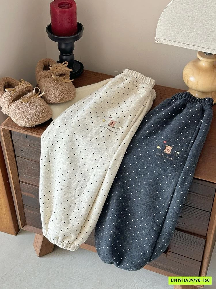 QUẦN CHẤM BI BO GẤU LÓT LÔNG CỪU