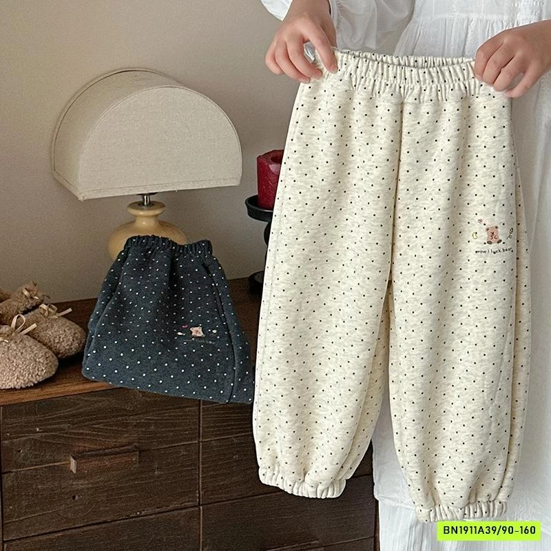 QUẦN CHẤM BI BO GẤU LÓT LÔNG CỪU