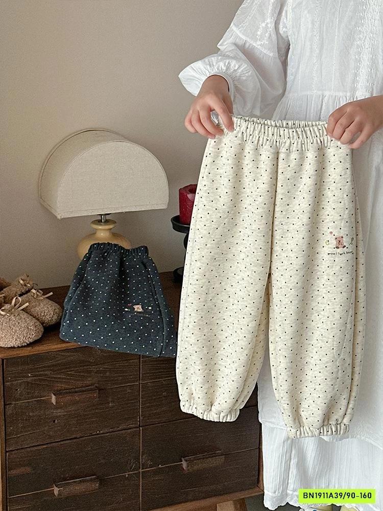 QUẦN CHẤM BI BO GẤU LÓT LÔNG CỪU