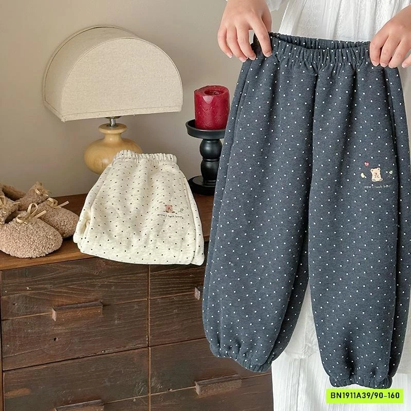 QUẦN CHẤM BI BO GẤU LÓT LÔNG CỪU