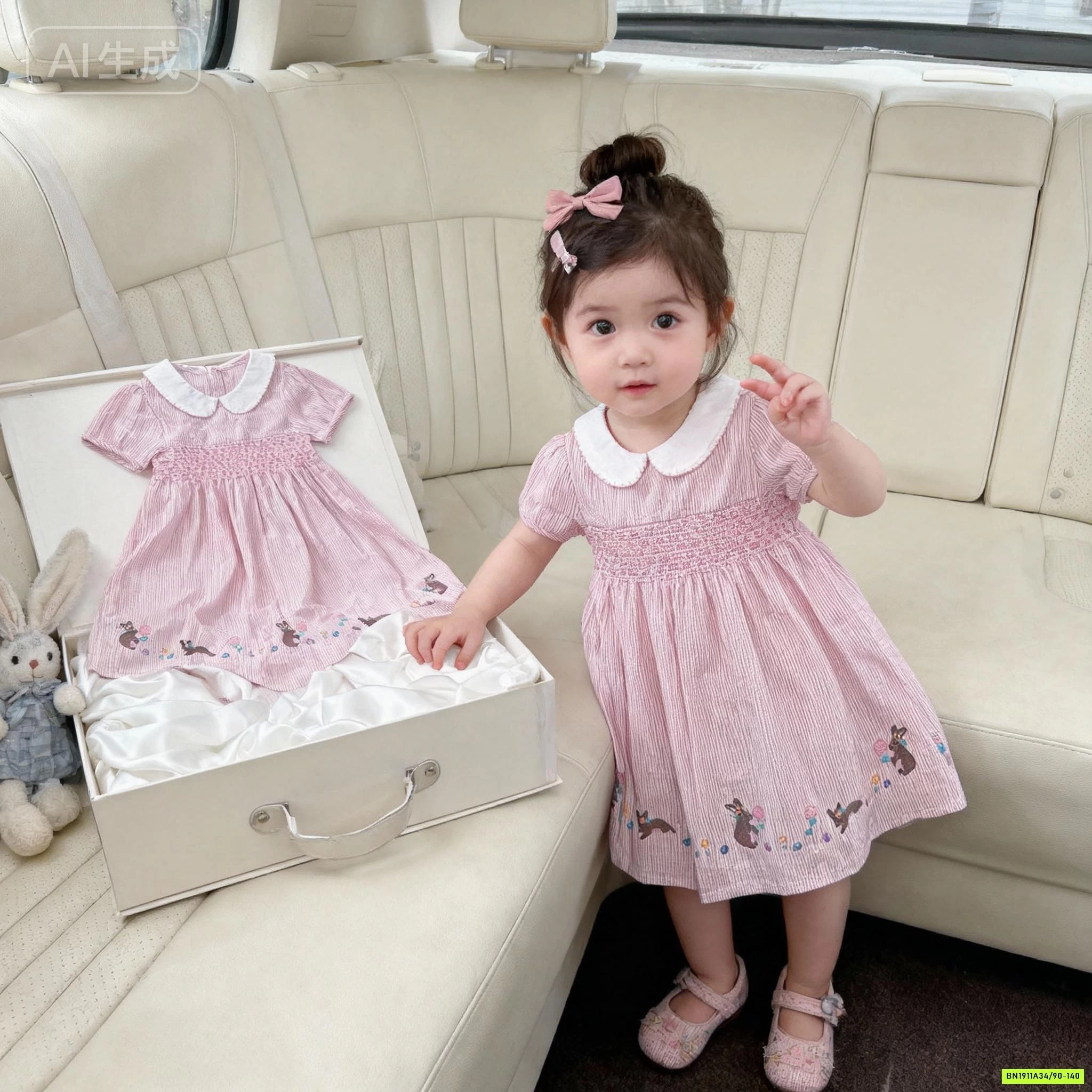 ĐẦM HỒNG THÊU CỔ SEN PREMIUM