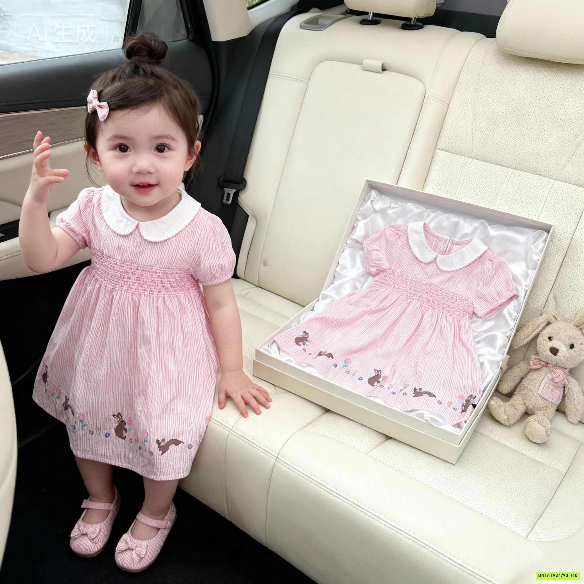 ĐẦM HỒNG THÊU CỔ SEN PREMIUM