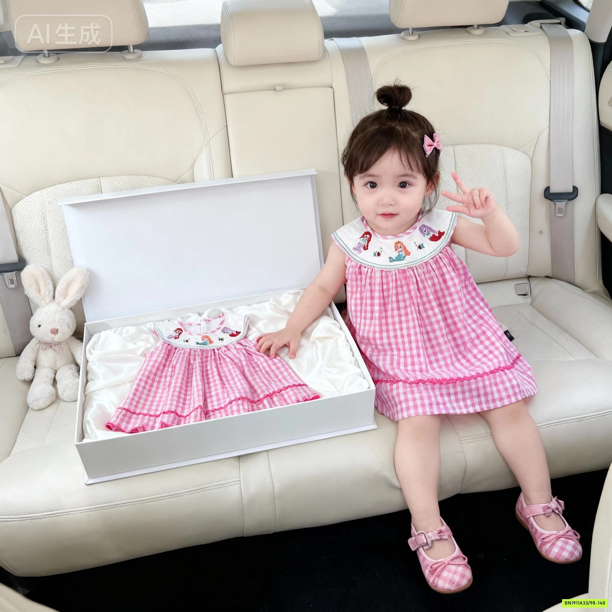 ĐẦM CARO HỒNG CỔ THÊU PREMIUM