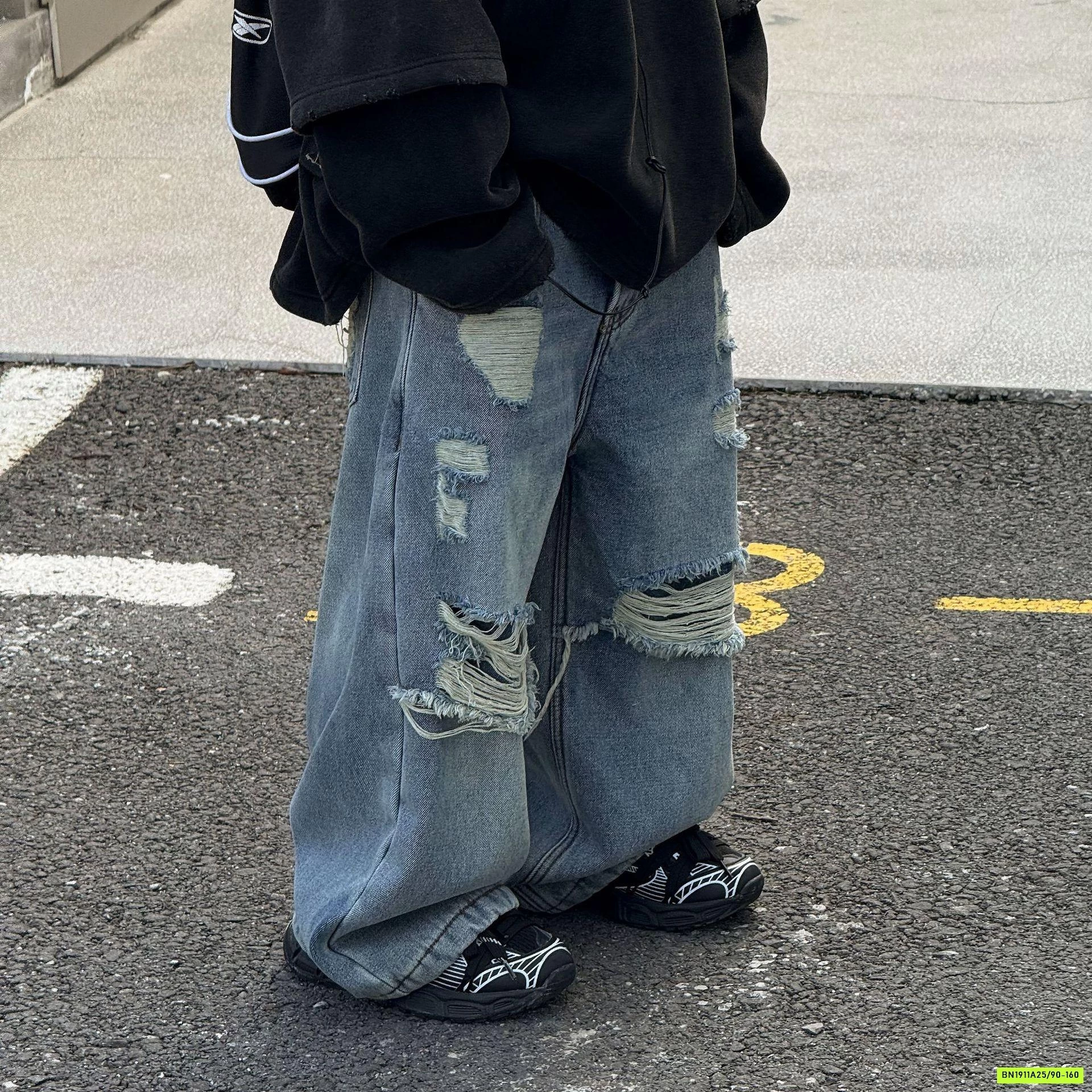 JEANS SUÔNG RÁCH LÓT LÔNG CỪU FANSHU