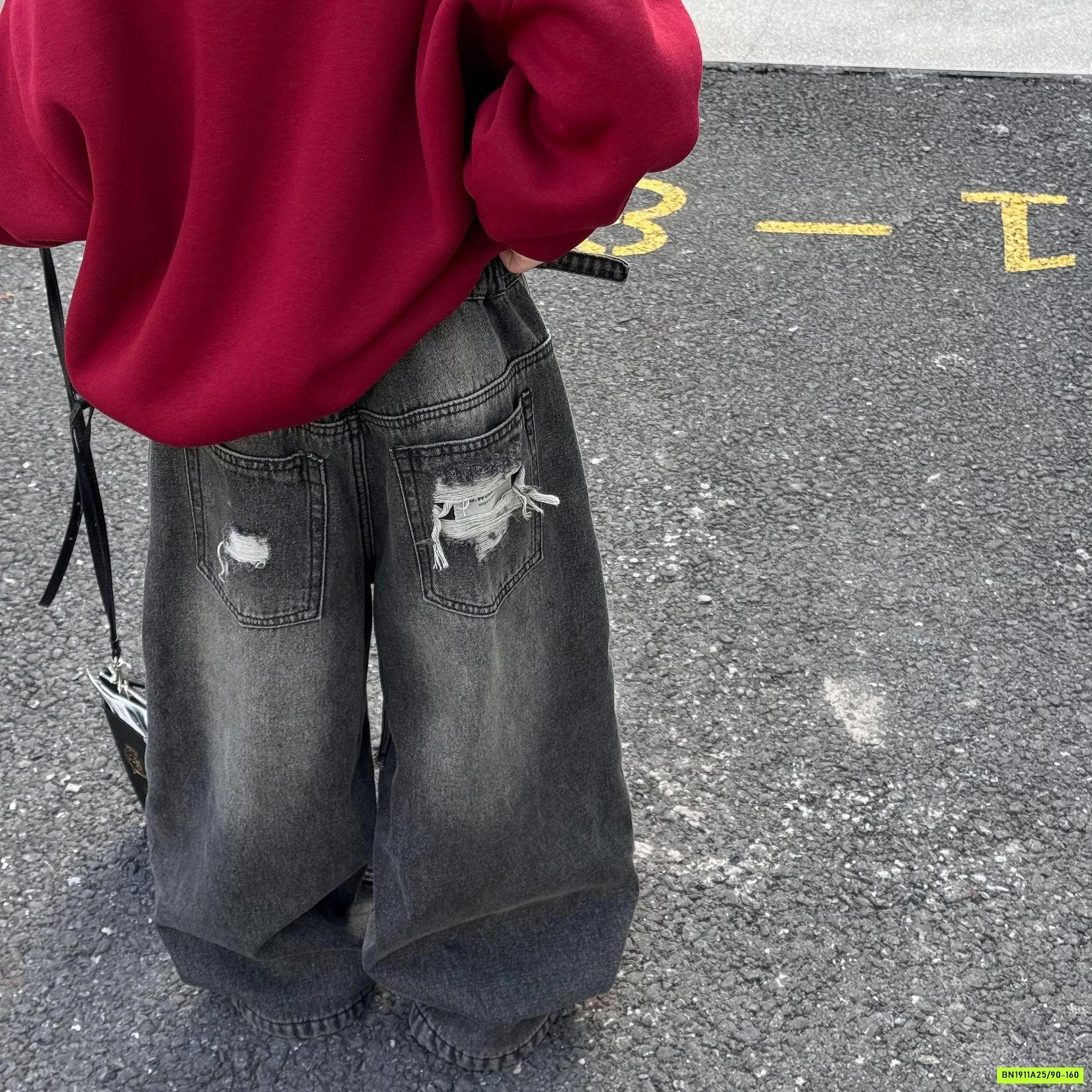 JEANS SUÔNG RÁCH LÓT LÔNG CỪU FANSHU