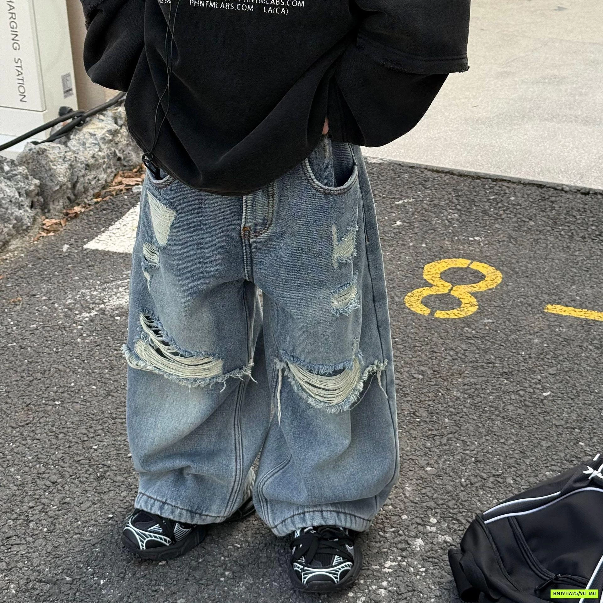 JEANS SUÔNG RÁCH LÓT LÔNG CỪU FANSHU