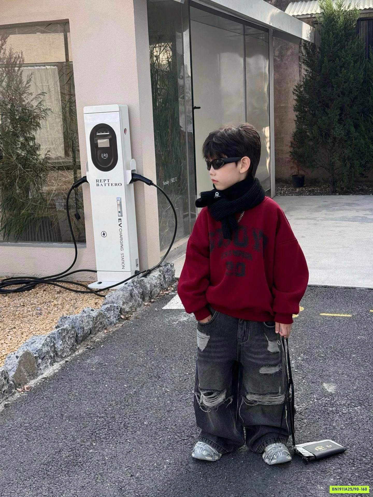 JEANS SUÔNG RÁCH LÓT LÔNG CỪU FANSHU