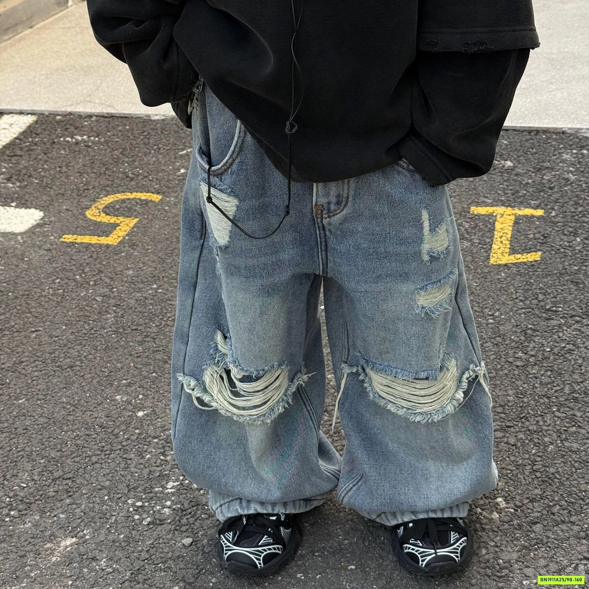 JEANS SUÔNG RÁCH LÓT LÔNG CỪU FANSHU