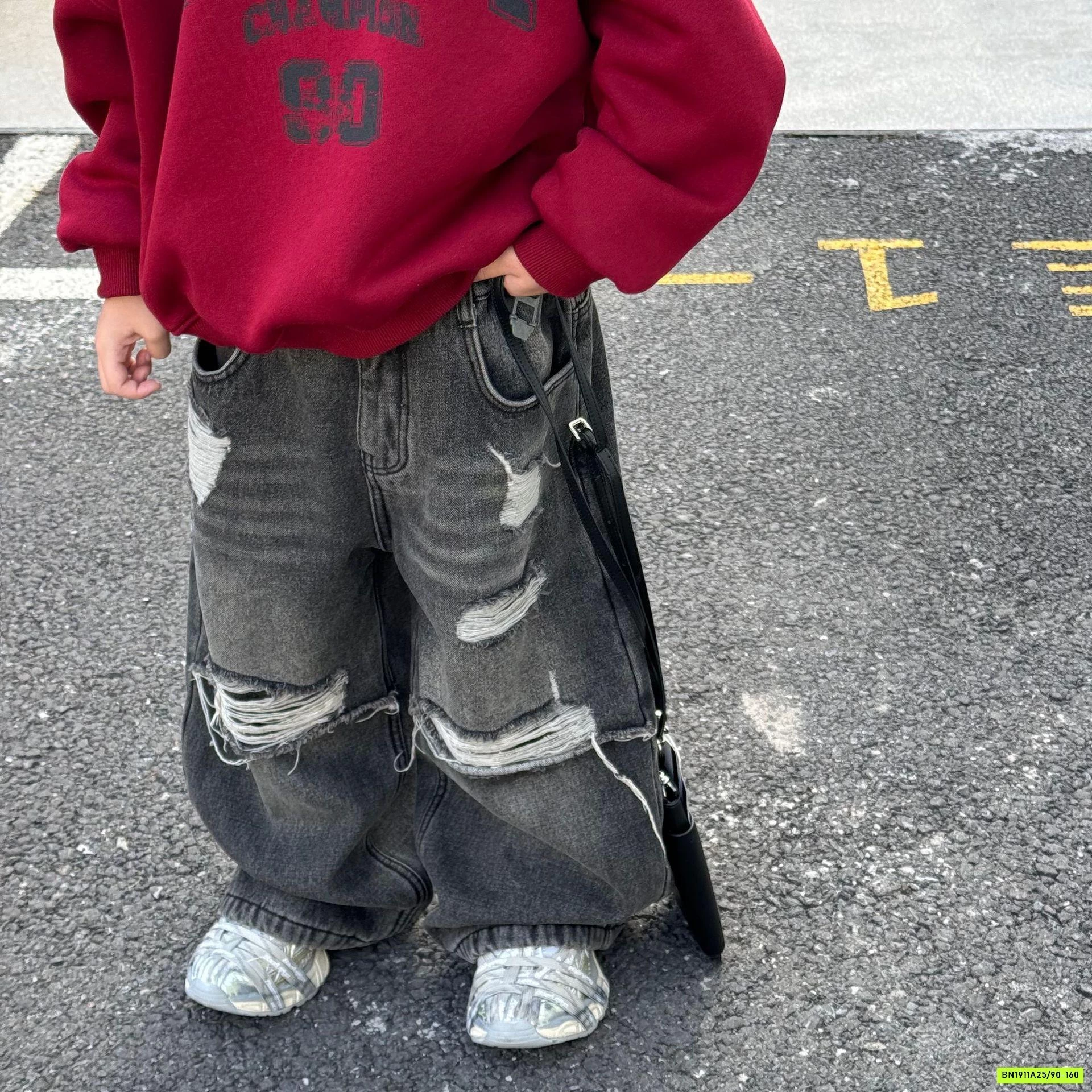 JEANS SUÔNG RÁCH LÓT LÔNG CỪU FANSHU