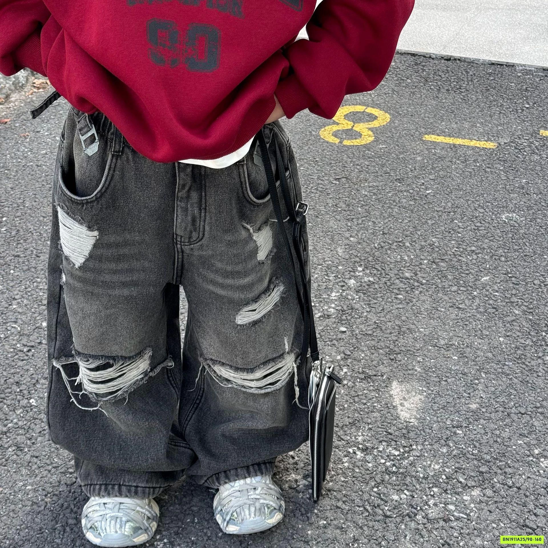 JEANS SUÔNG RÁCH LÓT LÔNG CỪU FANSHU