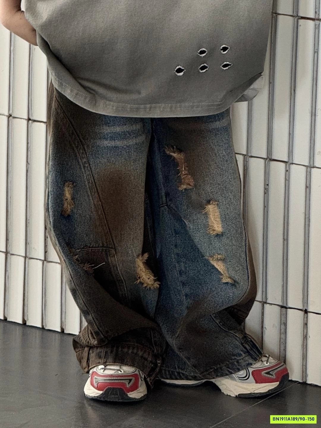 JEANS SUÔNG RÁCH LOANG CÁ TÍNH