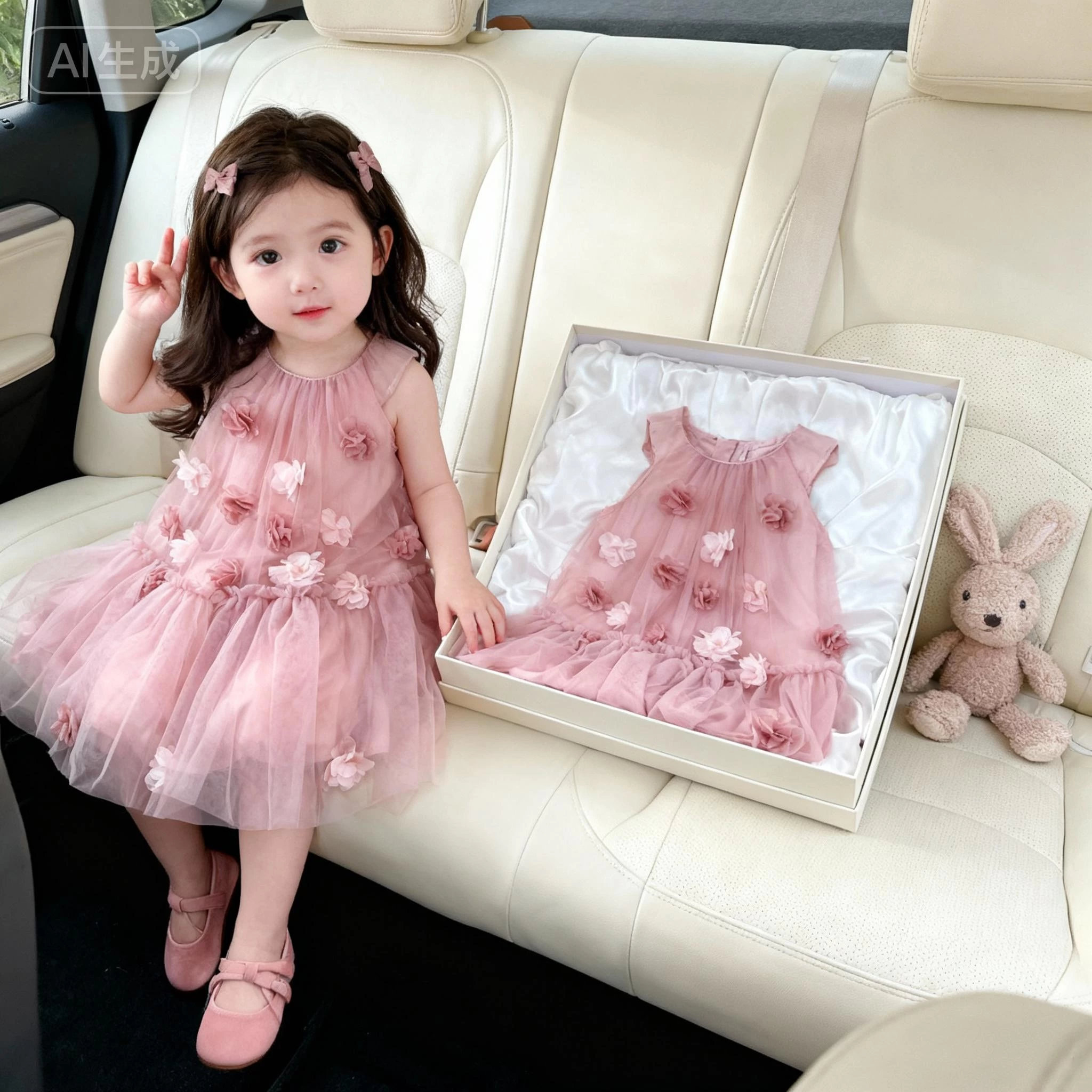 ĐẦM VOAN CỔ YẾM HOA HỒNG