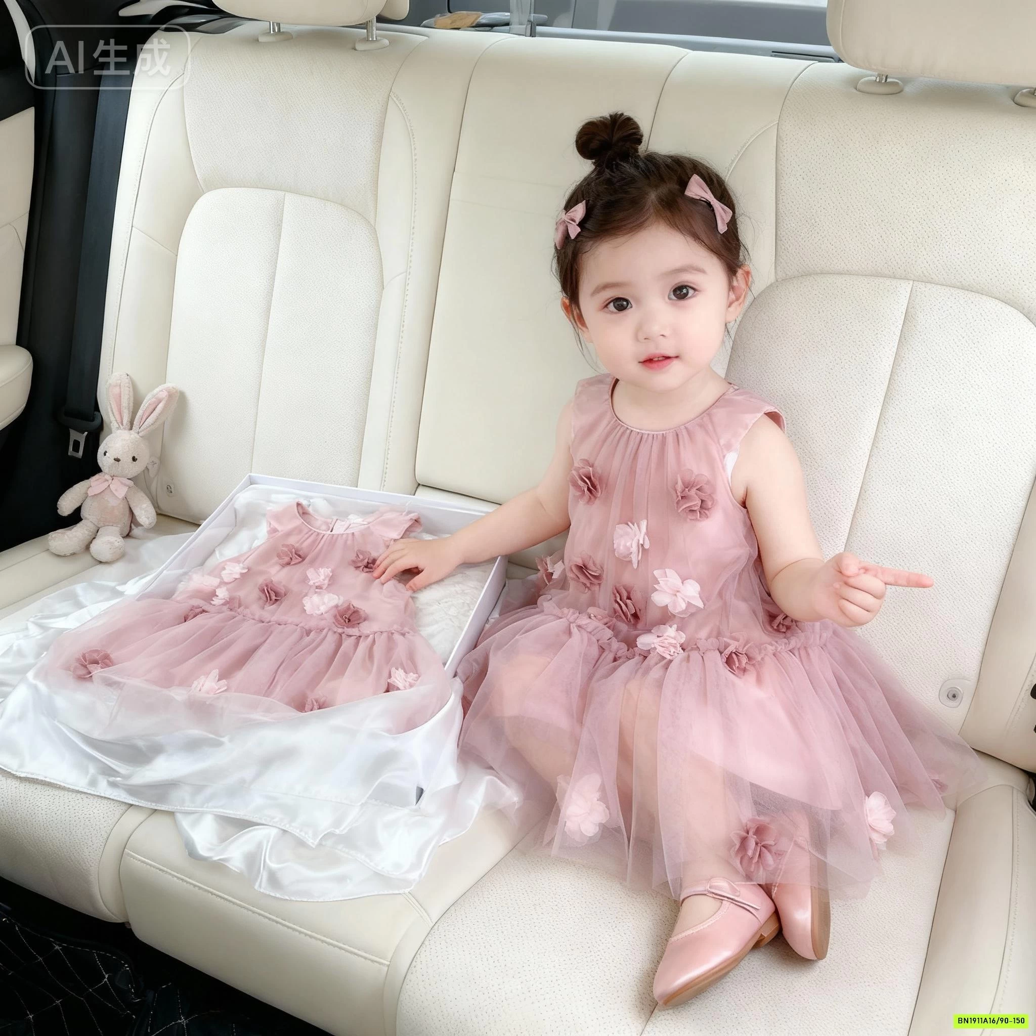 ĐẦM VOAN CỔ YẾM HOA HỒNG