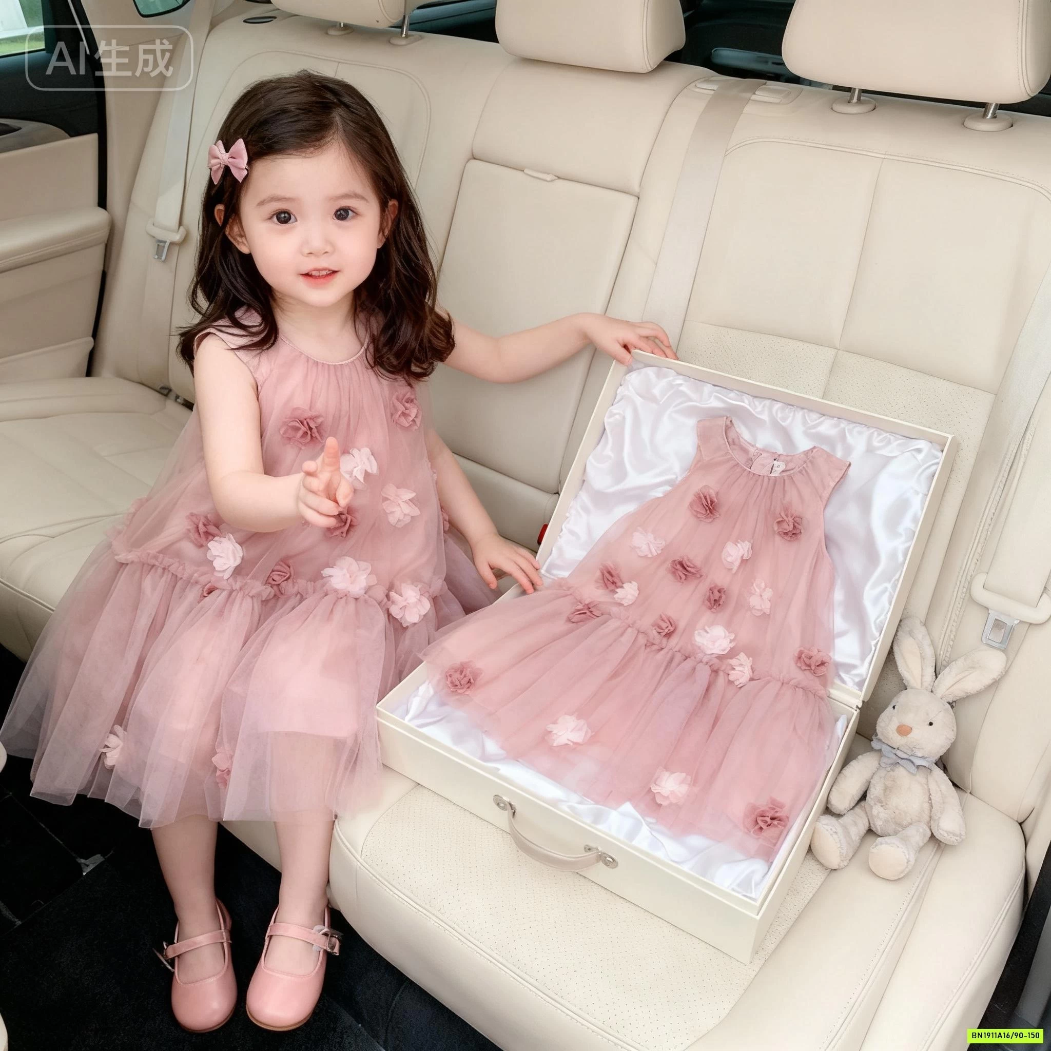 ĐẦM VOAN CỔ YẾM HOA HỒNG