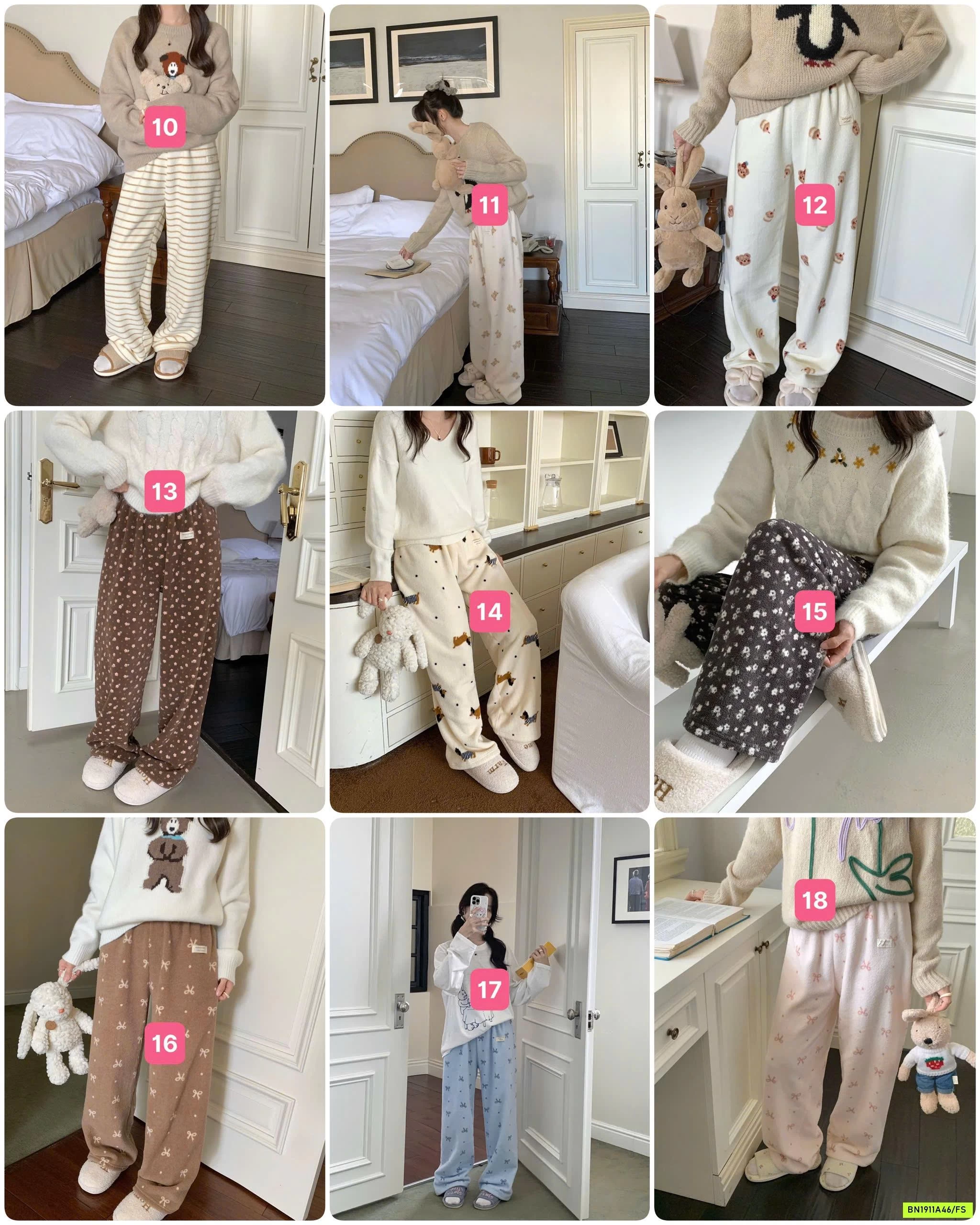 QUẦN SUÔNG NỈ LÔNG HỌA TIẾT