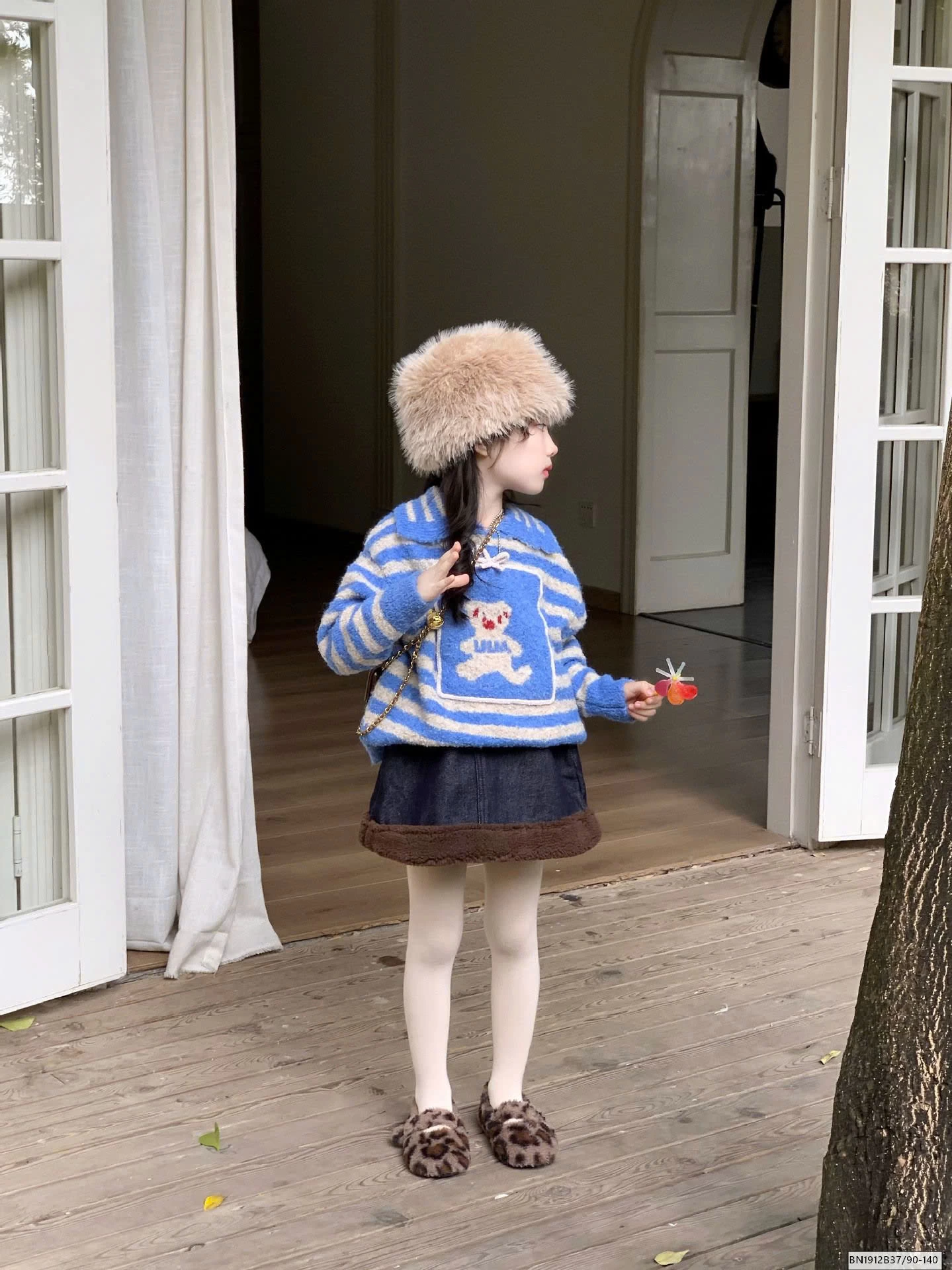 SET ÁO LEN XANH MIX CV JEAN LÓT LÔNG