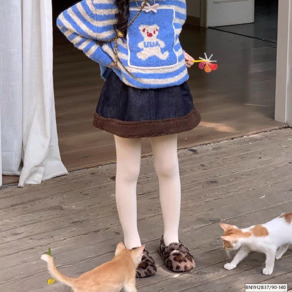 SET ÁO LEN XANH MIX CV JEAN LÓT LÔNG