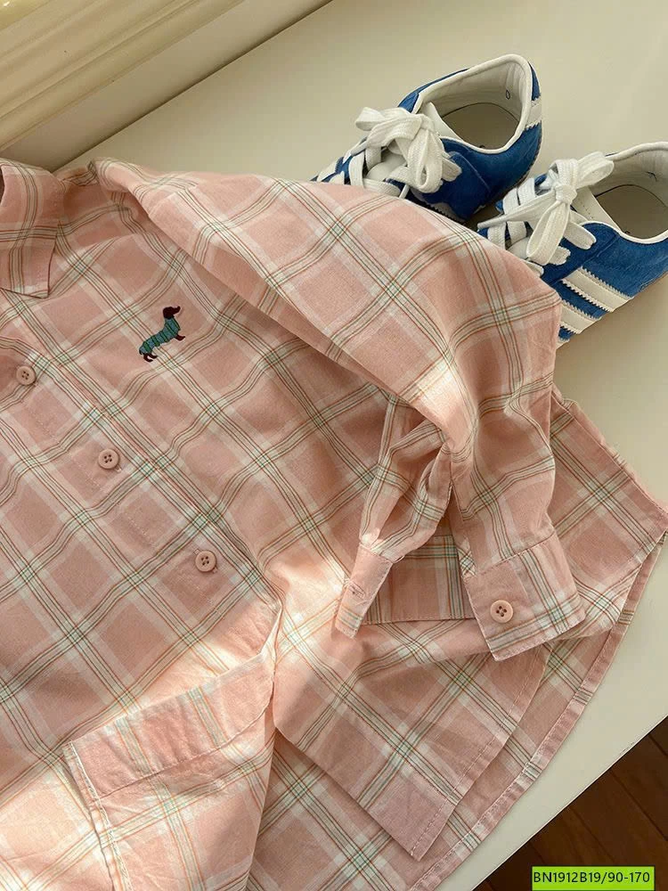 ÁO SƠ MI CARO BÉ GÁI AMBB 25A052