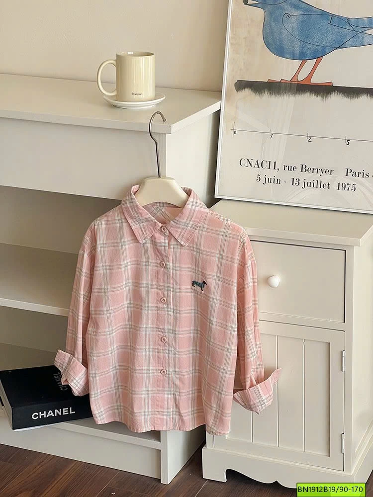 ÁO SƠ MI CARO BÉ GÁI AMBB 25A052