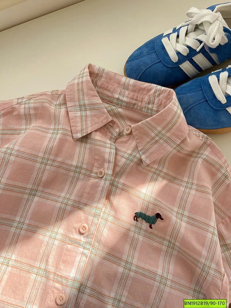 ÁO SƠ MI CARO BÉ GÁI AMBB 25A052