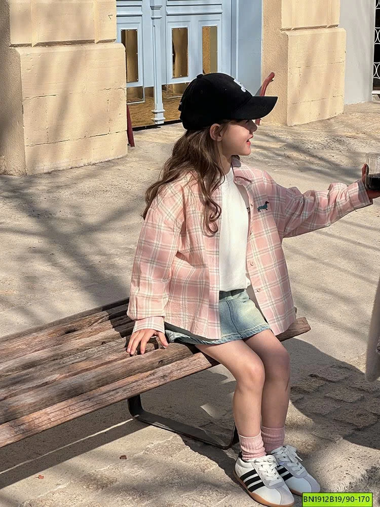 ÁO SƠ MI CARO BÉ GÁI AMBB 25A052