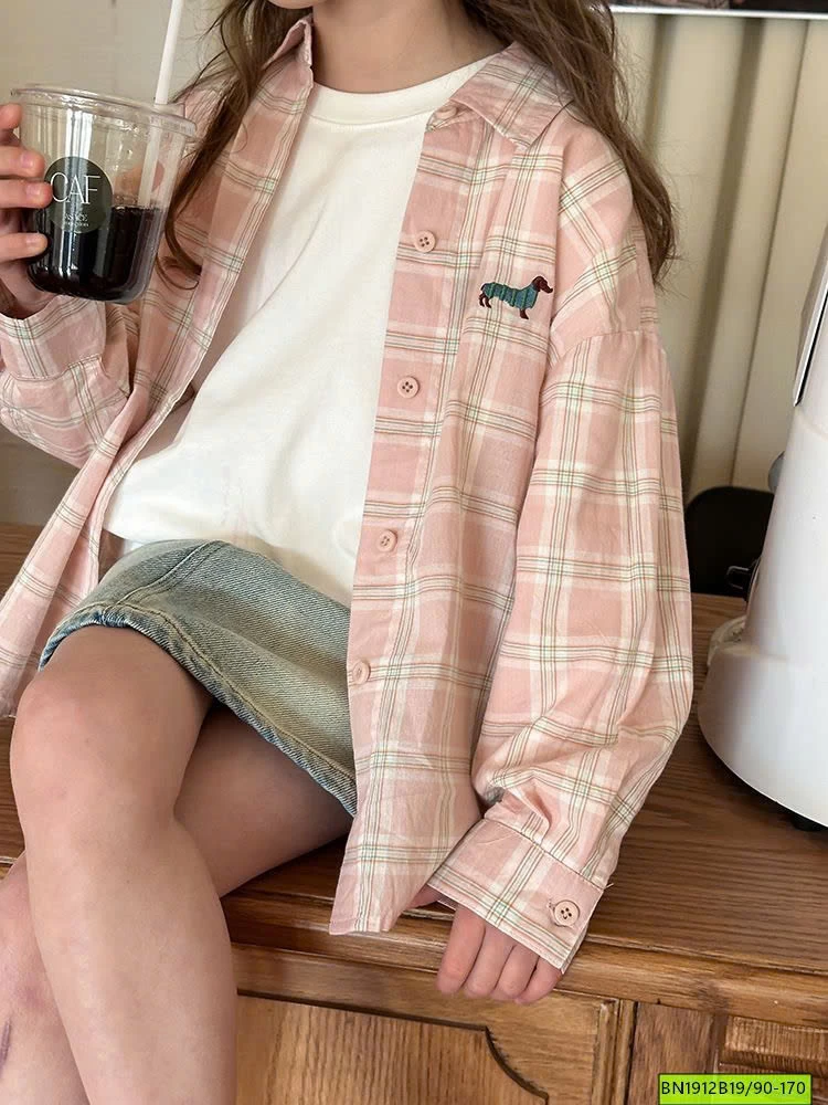 ÁO SƠ MI CARO BÉ GÁI AMBB 25A052