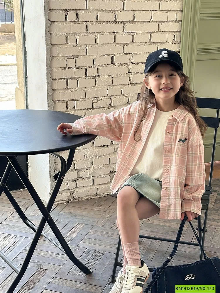 ÁO SƠ MI CARO BÉ GÁI AMBB 25A052