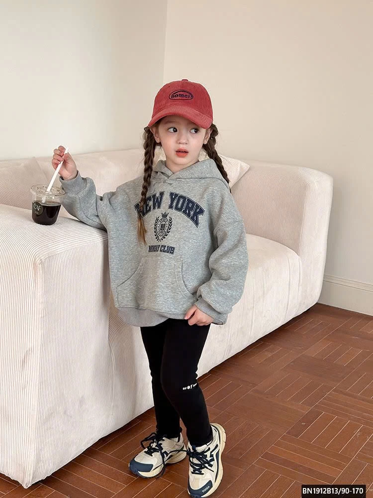 ÁO NỈ HODDIE BASIC CHO BÉ AMBB 24Z036