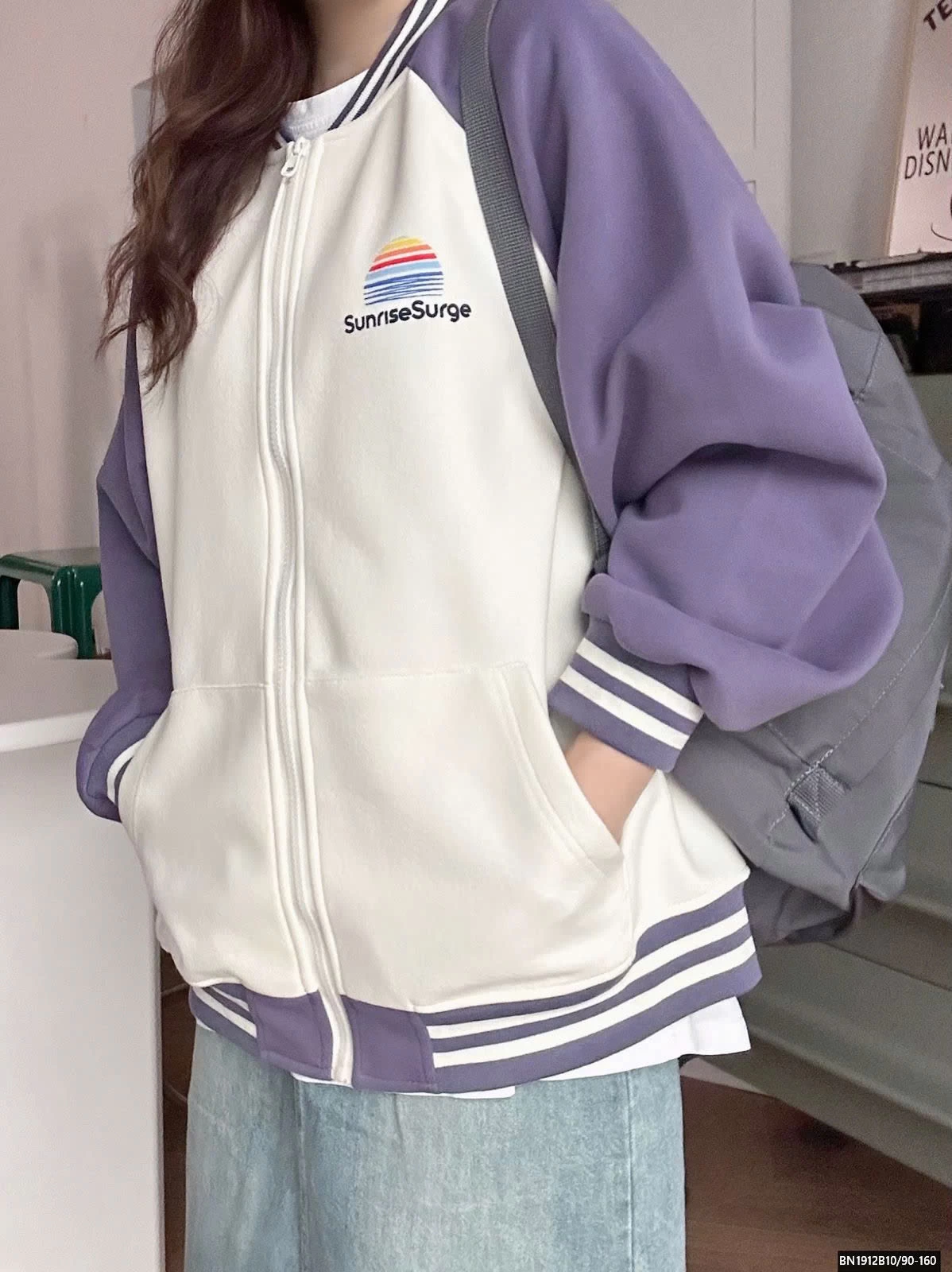 ÁO KHOÁC NỈ  PHỐI MÀU TAY MẸ VÀ BÉ