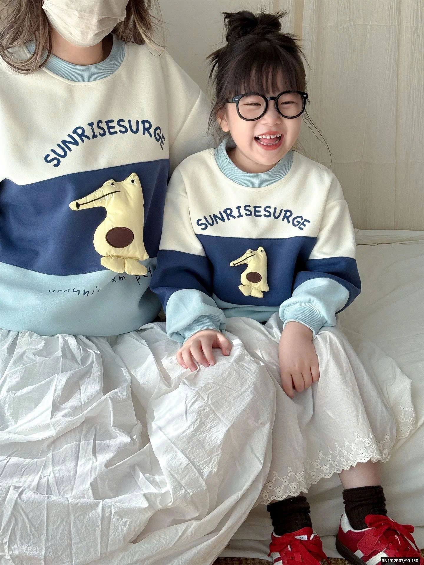 ÁO NỈ MẸ VÀ BÉ PHỐI MÀU CÁ SẤU DỄ THƯƠNG