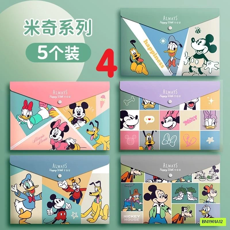 SÉT 5 TÚI ĐỰNG TÀI LIỆU HOẠT HÌNH