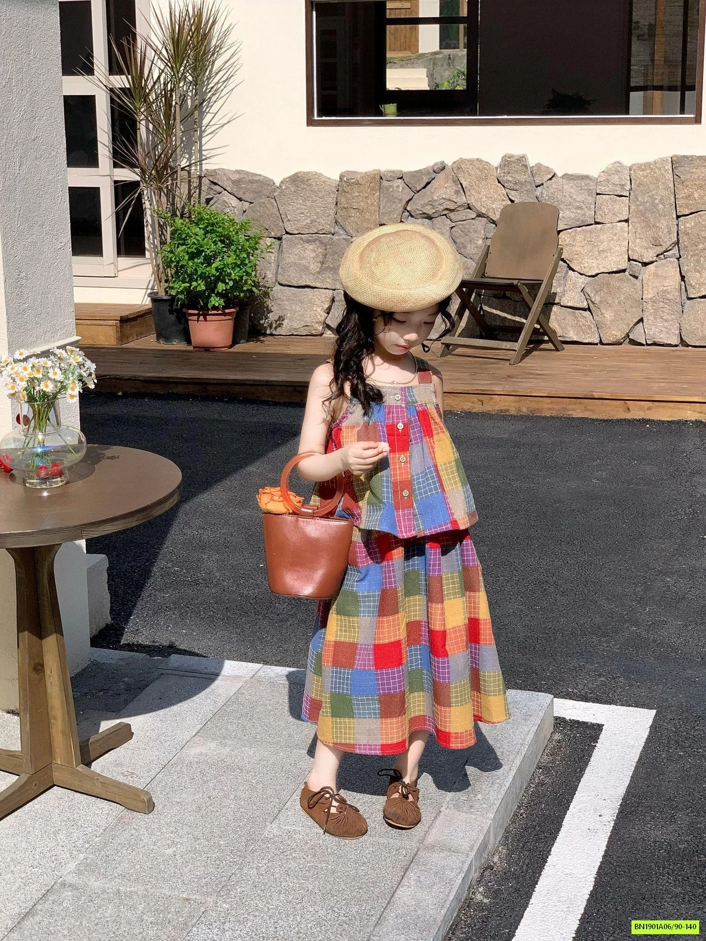 SÉT VÁY MAXI CARO SẮC MÀU