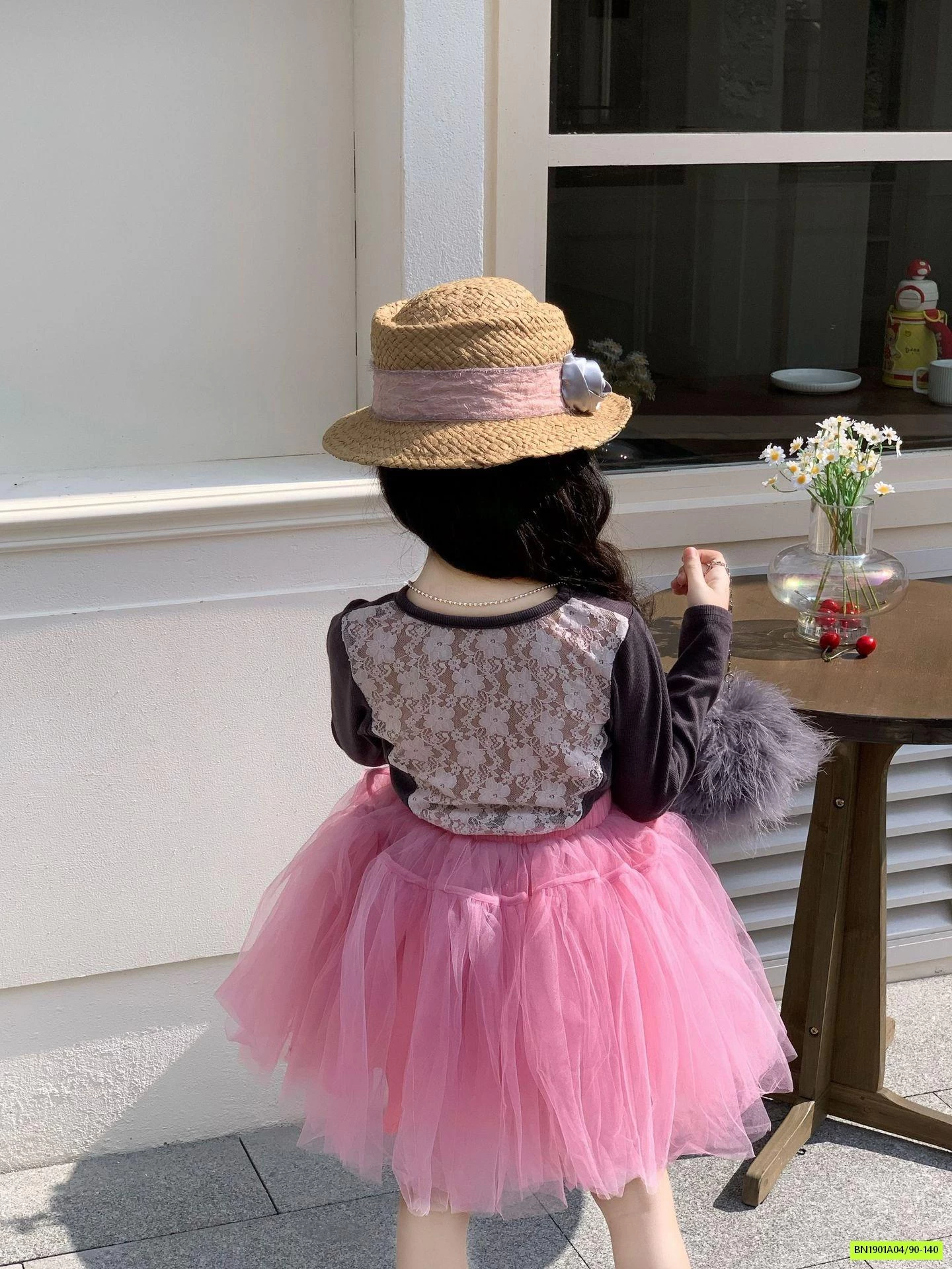 ÁO THUN LƯỚI MIX CV TUTU HỒNG