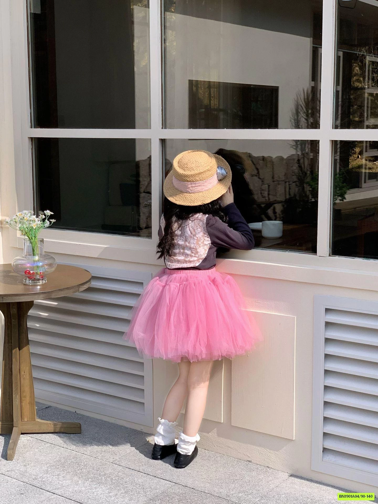 ÁO THUN LƯỚI MIX CV TUTU HỒNG