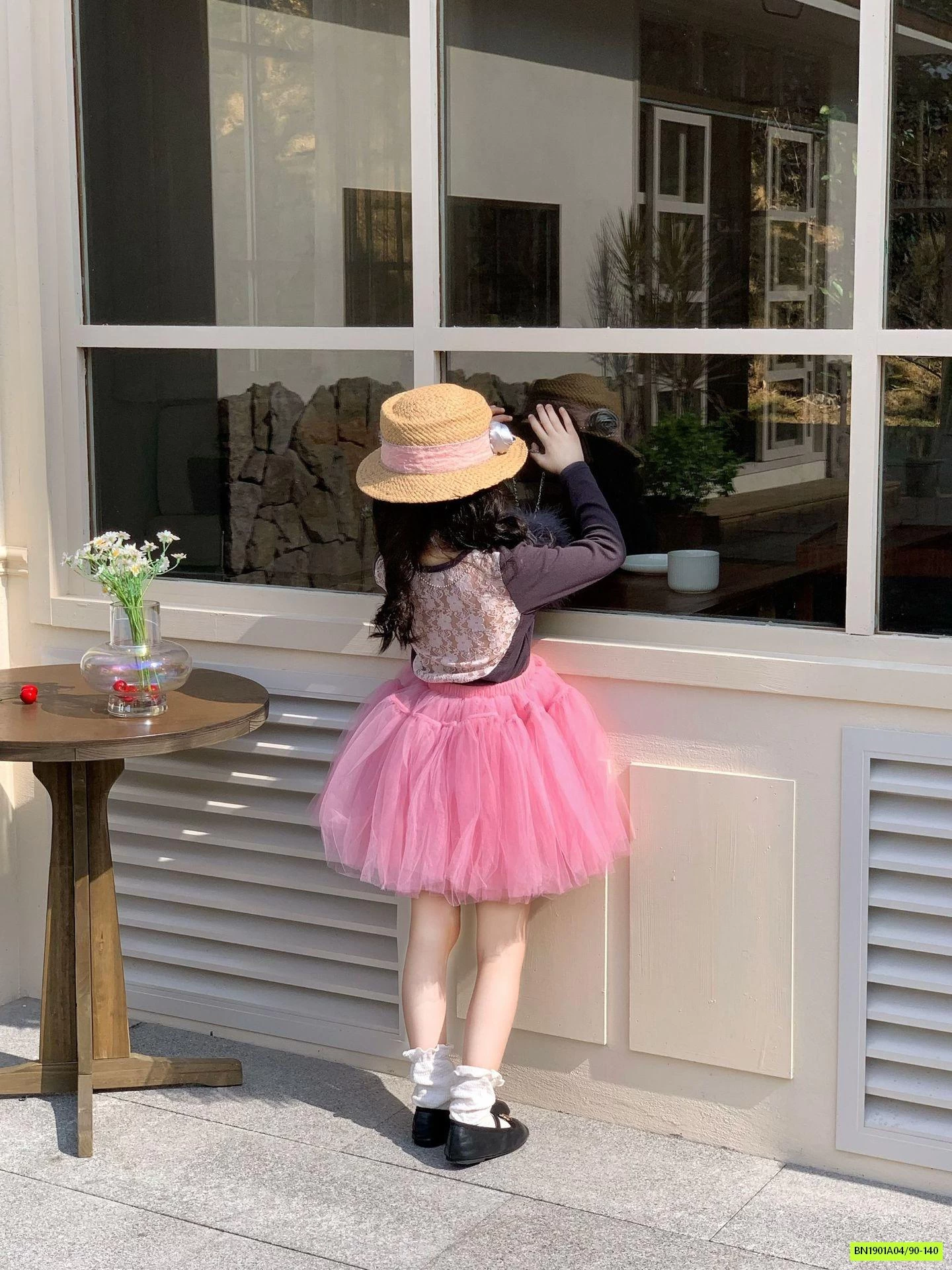 ÁO THUN LƯỚI MIX CV TUTU HỒNG