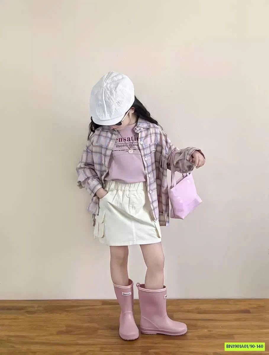 SÉT SƠ MI CARO HỒNG 3 CHI TIẾT