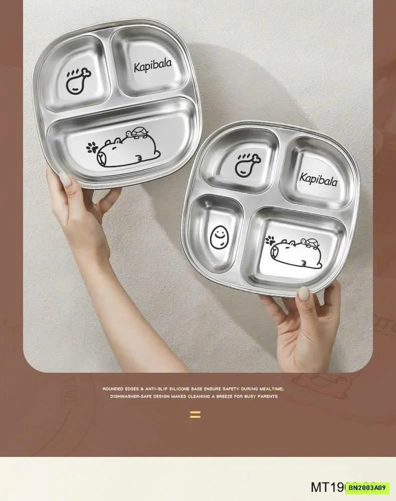 KHAY CƠM INOX CHO BÉ KÈM NẮP