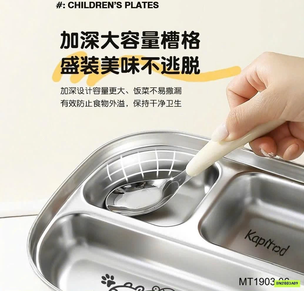 KHAY CƠM INOX CHO BÉ KÈM NẮP