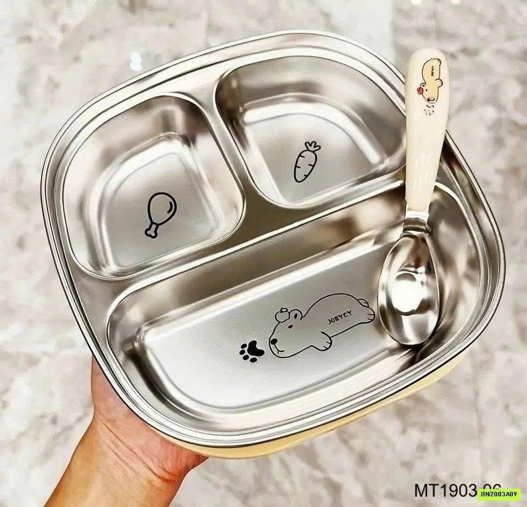 KHAY CƠM INOX CHO BÉ KÈM NẮP