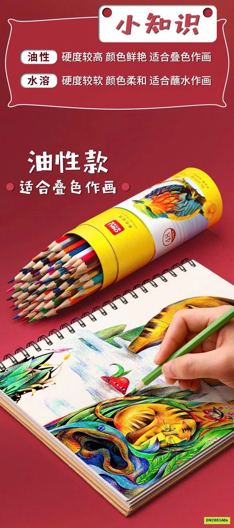 BÚT CHÌ MÀU DELI 48 MÀU